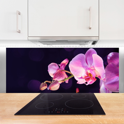 Painel vidro cozinha Planta de flores