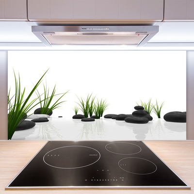 Painel vidro cozinha Pedras Grama Arte