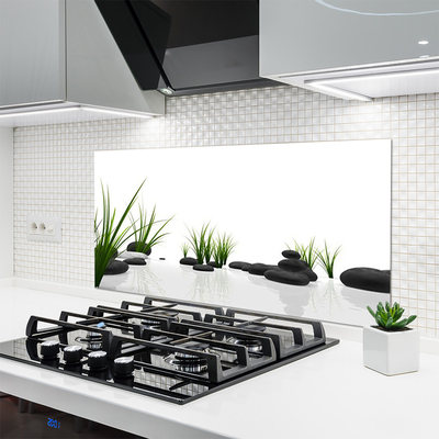 Painel vidro cozinha Pedras Grama Arte