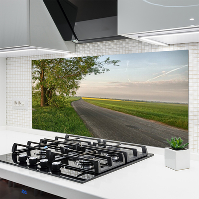Painel cozinha Estrada Árvore Grama Paisagem