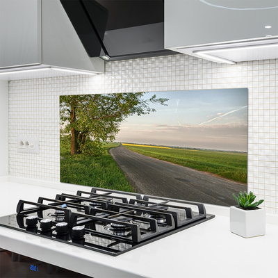 Painel cozinha Estrada Árvore Grama Paisagem