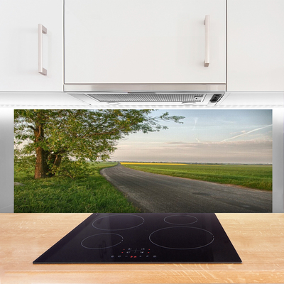Painel cozinha Estrada Árvore Grama Paisagem