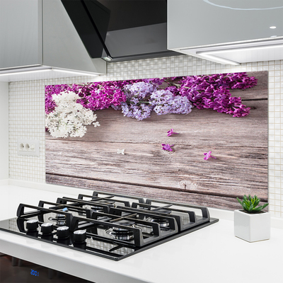 Painel vidro cozinha Planta de flores