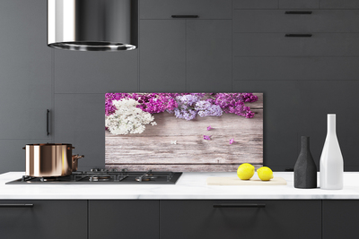 Painel vidro cozinha Planta de flores