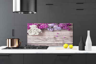 Painel vidro cozinha Planta de flores