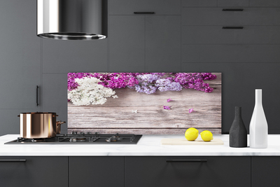 Painel vidro cozinha Planta de flores