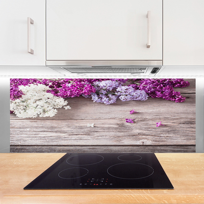 Painel vidro cozinha Planta de flores