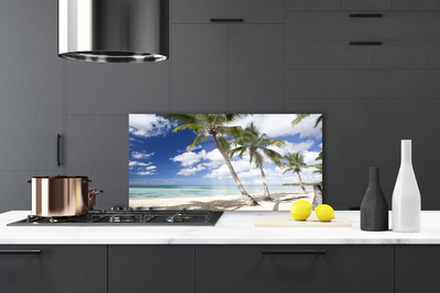 Painel cozinha Paisagem de palmeiras na praia do mar