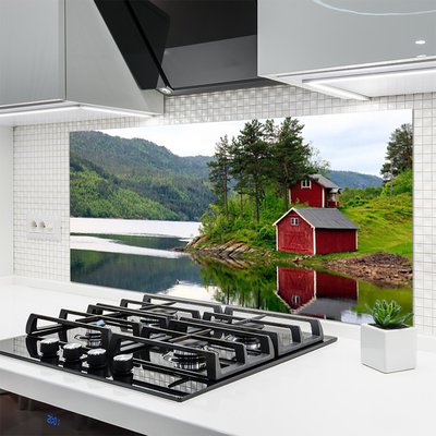 Painel cozinha Montanhas Casa Lago Paisagem