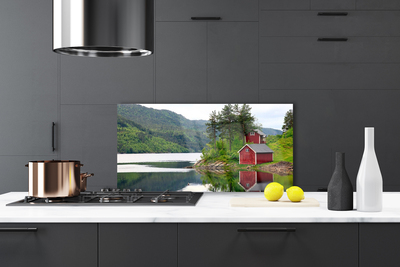 Painel cozinha Montanhas Casa Lago Paisagem
