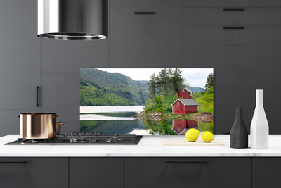 Painel cozinha Montanhas Casa Lago Paisagem