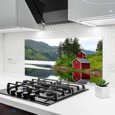 Painel cozinha Montanhas Casa Lago Paisagem