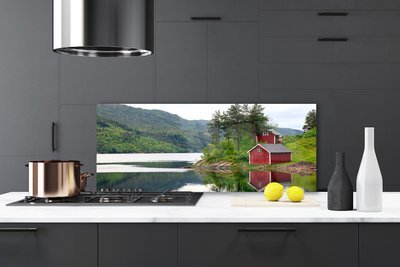 Painel cozinha Montanhas Casa Lago Paisagem
