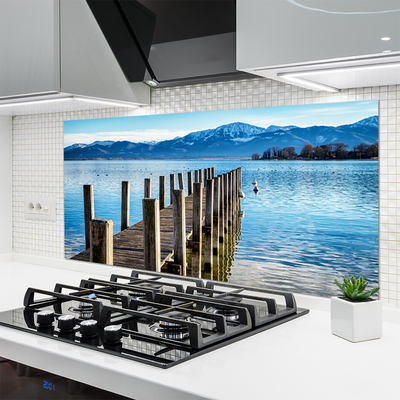 Painel vidro cozinha Arquitetura da Ponte Mar Montanhas