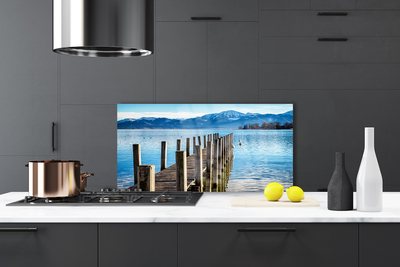 Painel vidro cozinha Arquitetura da Ponte Mar Montanhas