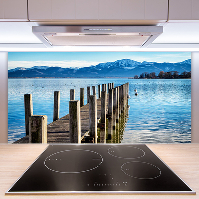 Painel vidro cozinha Arquitetura da Ponte Mar Montanhas