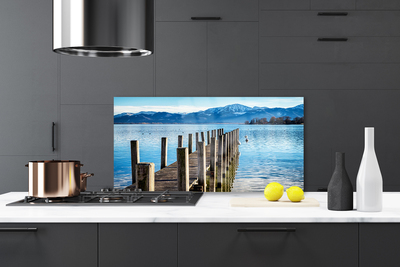 Painel vidro cozinha Arquitetura da Ponte Mar Montanhas