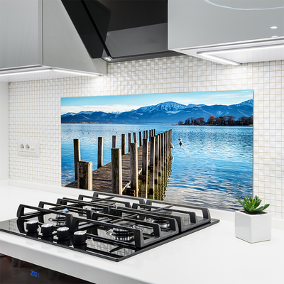 Painel vidro cozinha Arquitetura da Ponte Mar Montanhas