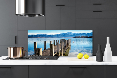 Painel vidro cozinha Arquitetura da Ponte Mar Montanhas