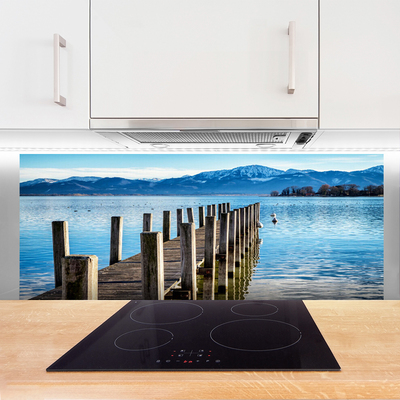 Painel vidro cozinha Arquitetura da Ponte Mar Montanhas