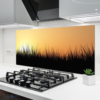 Painel vidro cozinha Grama Natureza Planta