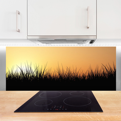 Painel vidro cozinha Grama Natureza Planta