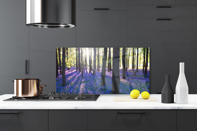 Painel vidro cozinha Árvores da Floresta Natureza