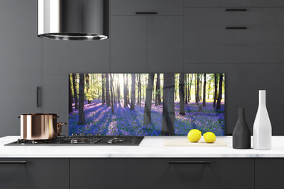 Painel vidro cozinha Árvores da Floresta Natureza