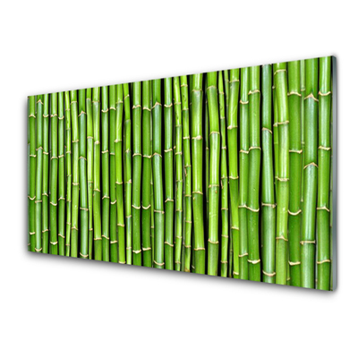 Painel vidro cozinha Planta de flor de bambu