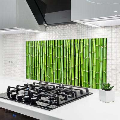 Painel vidro cozinha Planta de flor de bambu