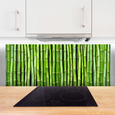 Painel vidro cozinha Planta de flor de bambu