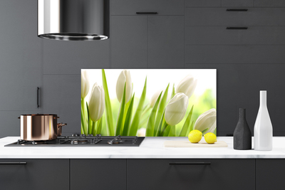 Painel vidro cozinha Tulipas Flores