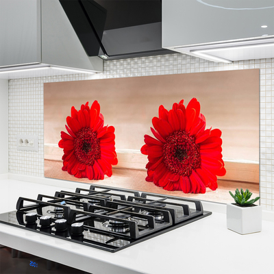 Painel vidro cozinha Planta de flores