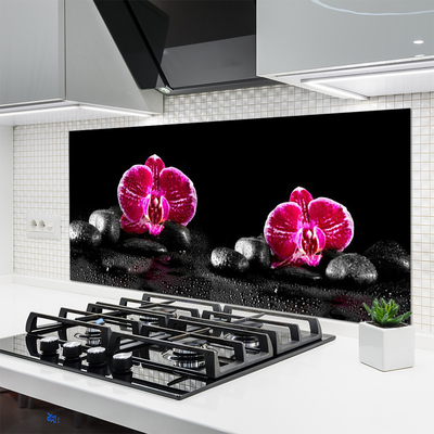 Painel vidro cozinha Orquídea para o Quarto