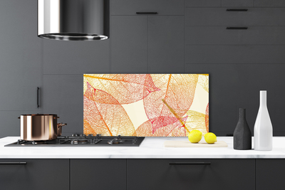 Painel vidro cozinha Folhas Arte Planta