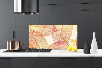 Painel vidro cozinha Folhas Arte Planta