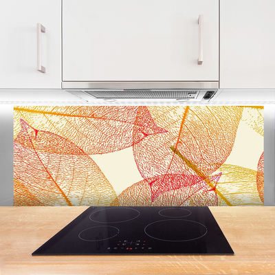 Painel vidro cozinha Folhas Arte Planta