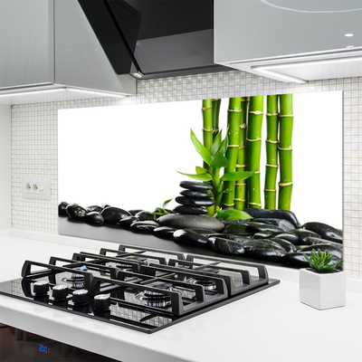 Painel vidro cozinha Gráficos bonitos de bambu