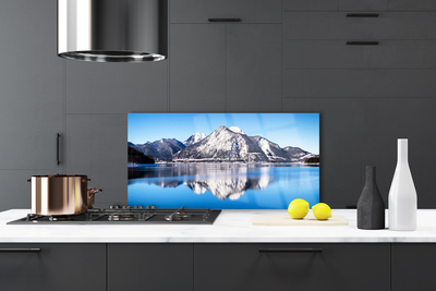 Painel vidro cozinha Paisagem das Montanhas do Lago