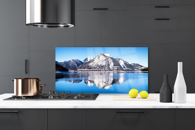 Painel vidro cozinha Paisagem das Montanhas do Lago