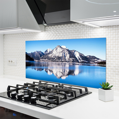 Painel vidro cozinha Paisagem das Montanhas do Lago