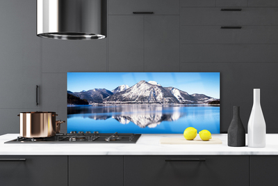 Painel vidro cozinha Paisagem das Montanhas do Lago