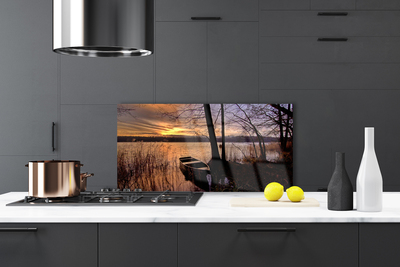 Painel cozinha Paisagem de barco no mar