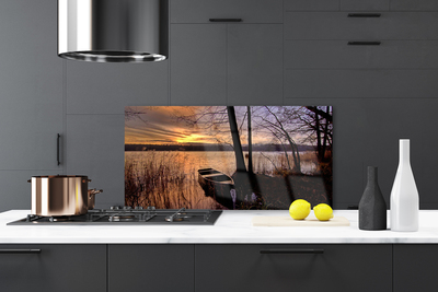 Painel cozinha Paisagem de barco no mar