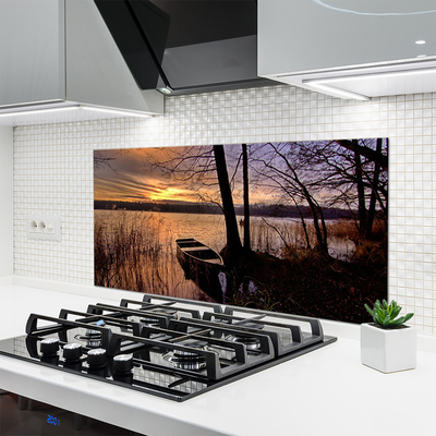 Painel cozinha Paisagem de barco no mar