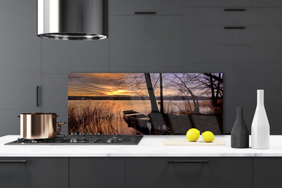 Painel cozinha Paisagem de barco no mar