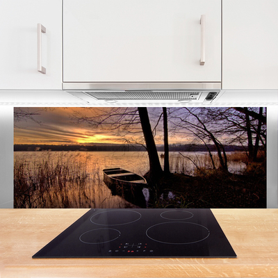 Painel cozinha Paisagem de barco no mar