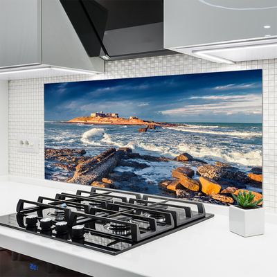 Painel vidro cozinha Paisagem de Pedras do Mar