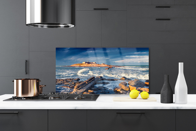 Painel vidro cozinha Paisagem de Pedras do Mar