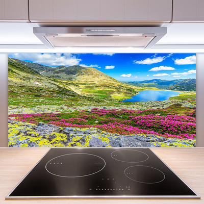 Painel vidro cozinha Natureza do prado da baía da montanha